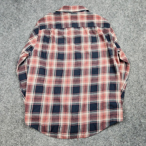 Pendleton Shirt‎ Mens Large Red Navy Plaid Bridger Cotton Wool Flannel Button - Picture 4 of 8